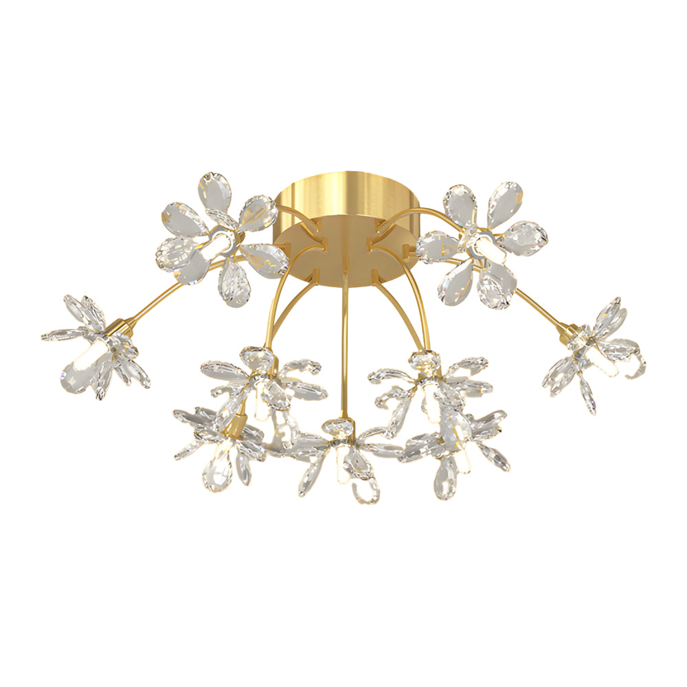 Crystal Flower Dandelion Modern Ceiling Light