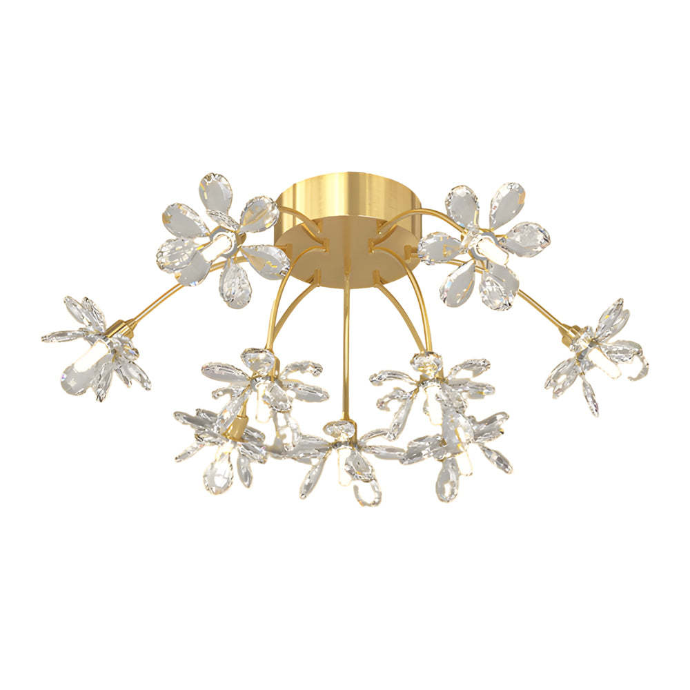 Crystal Flower Dandelion Modern Ceiling Light