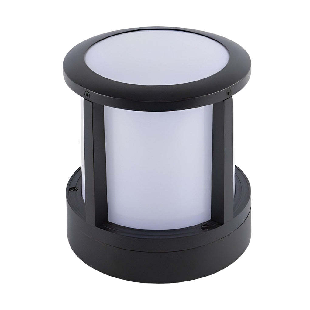 Cylindrical Aluminum LED Waterproof Black Outdoor Fence Post Lights-Lighom