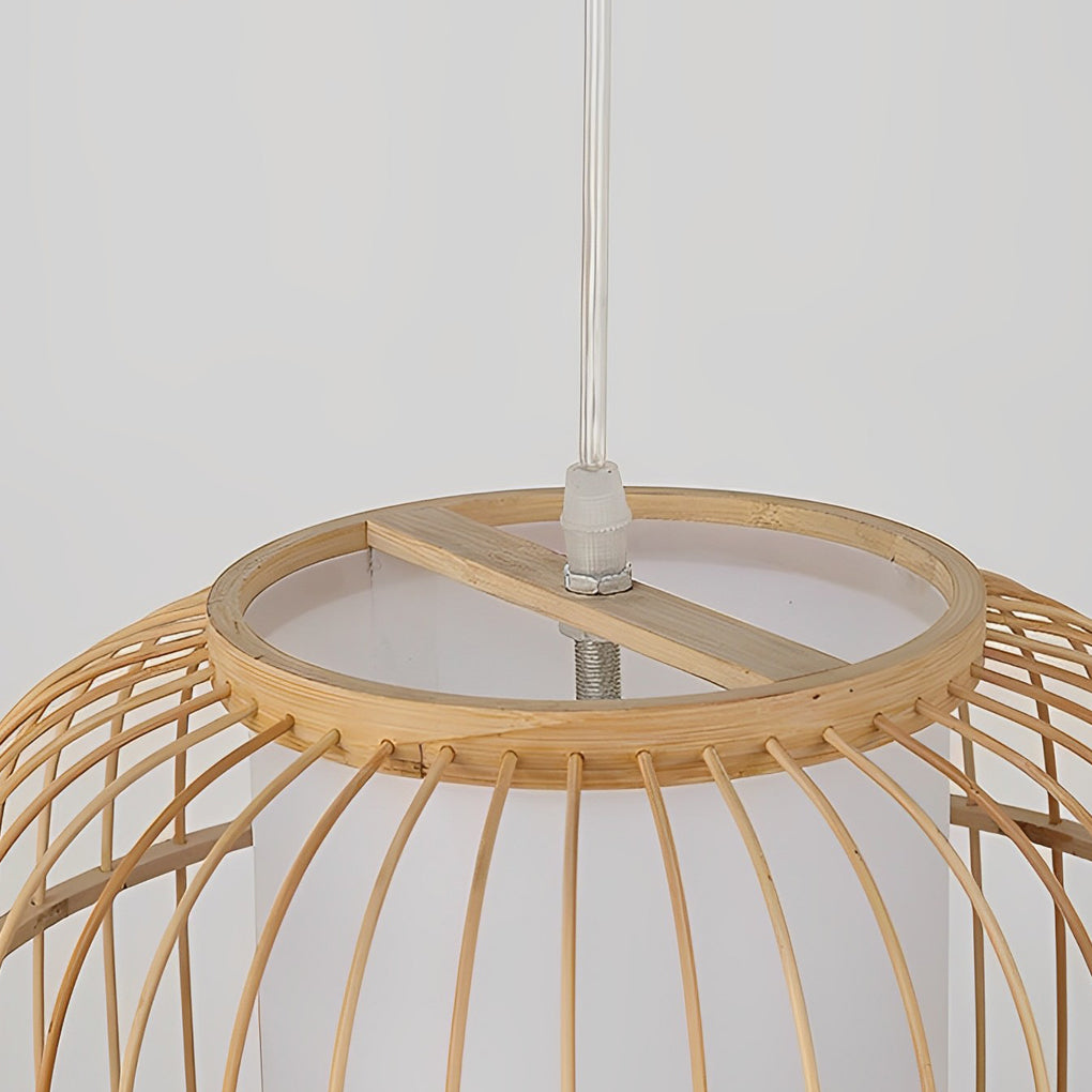 Burlywood Hand-Woven Bamboo Pendant