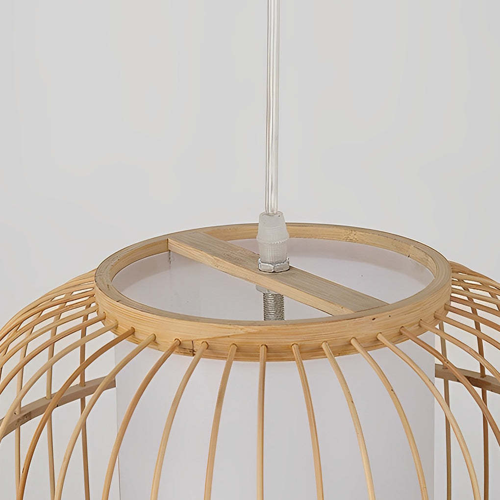 Burlywood Hand-Woven Bamboo Pendant
