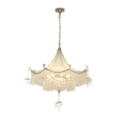 Pagoda Crystal LED Dimmable Chrome Chandelier