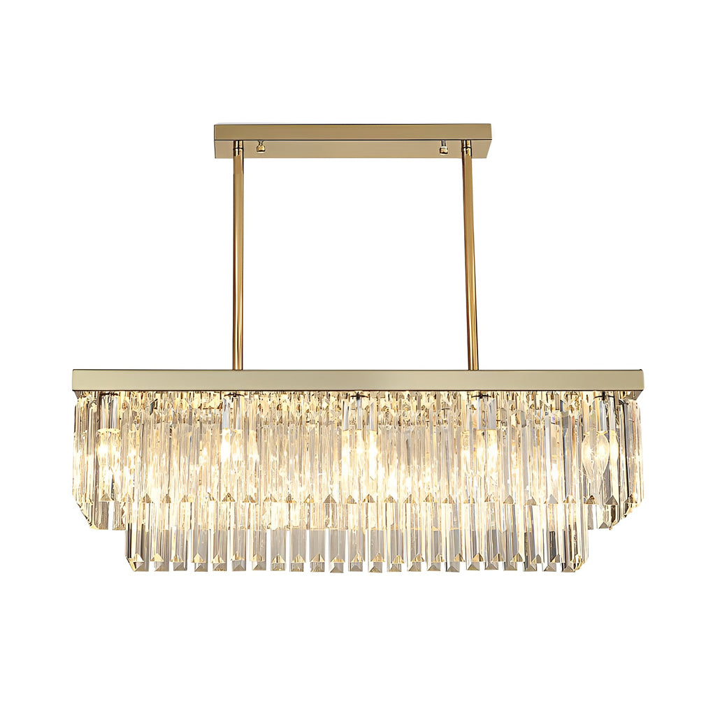3-Step Dimming Crystal Strip Postmodern Chandelier