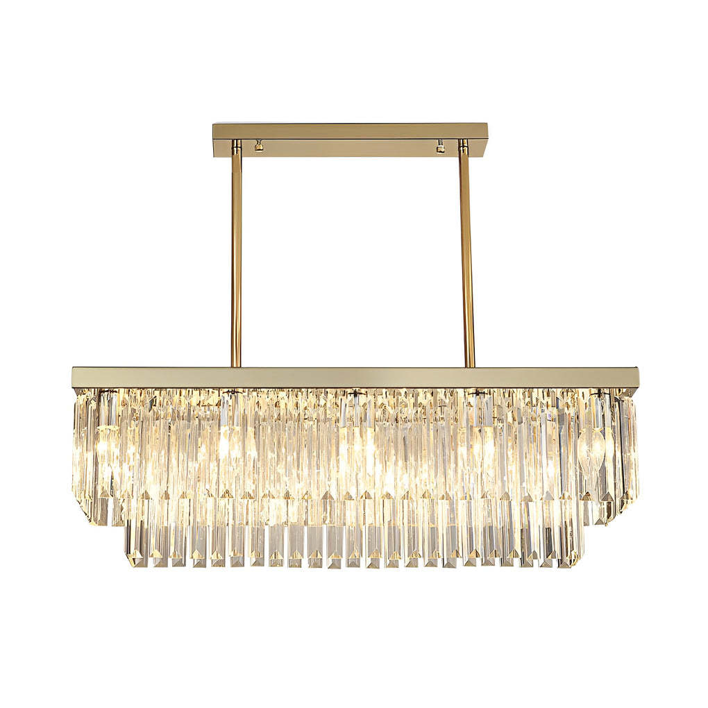 3-Step Dimming Crystal Strip Postmodern Chandelier