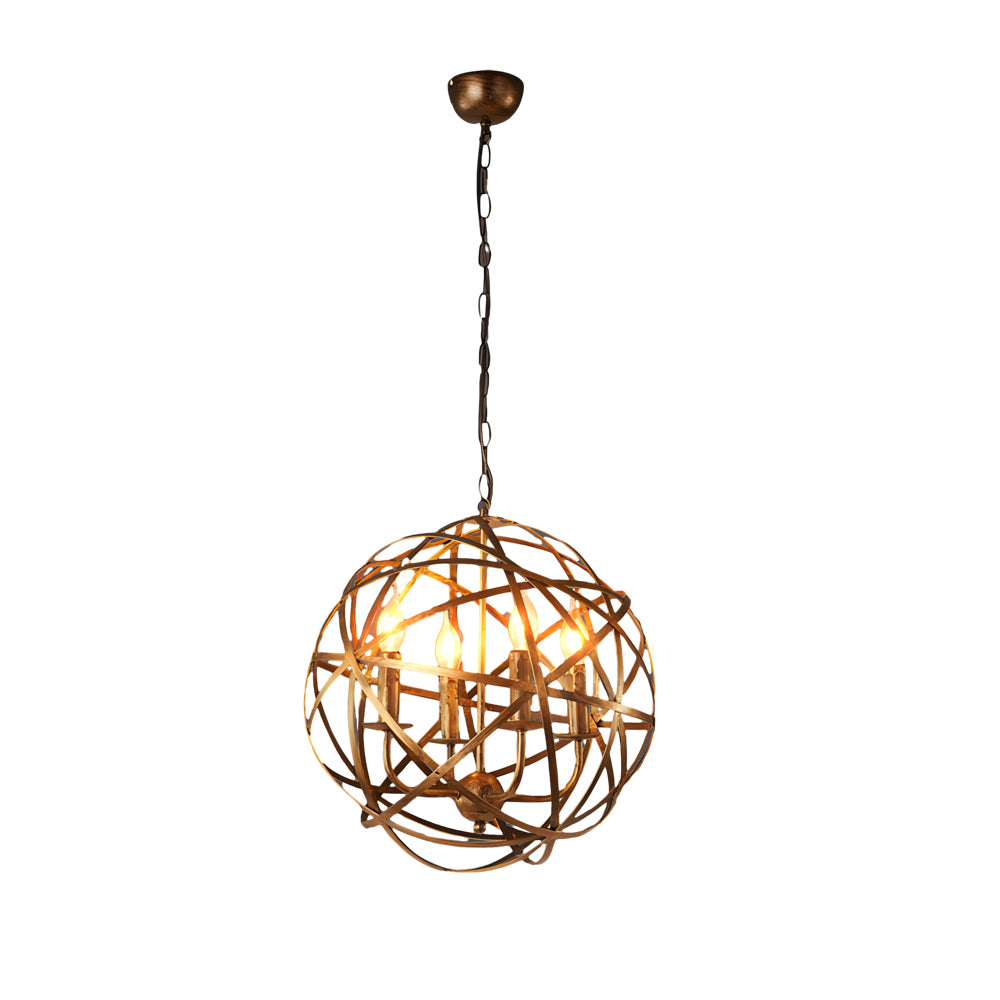Iron Line Spherical LED Industrial Chandelier