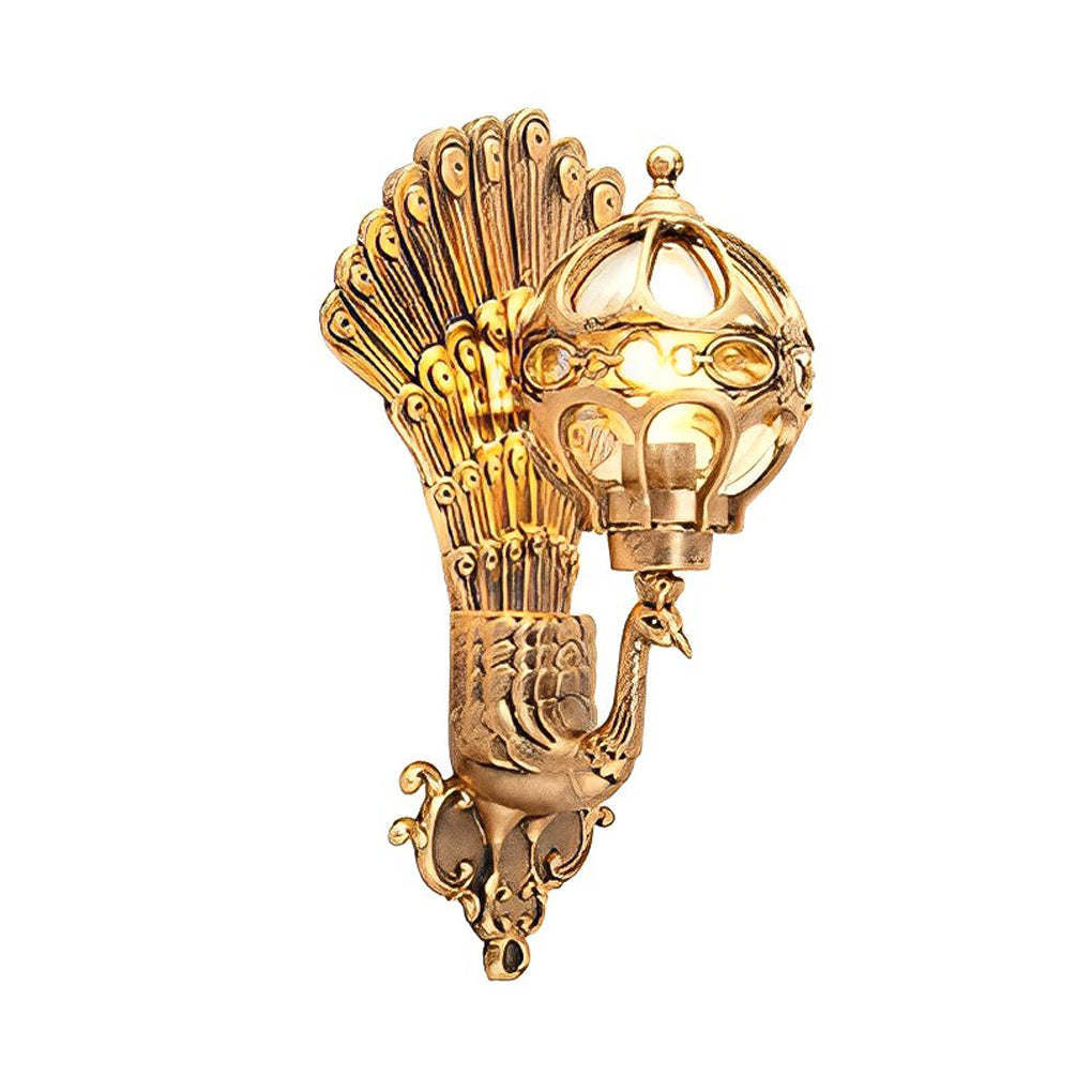 Waterproof Retro Peacocks Aluminum European Style Outdoor Wall Light-Lighom