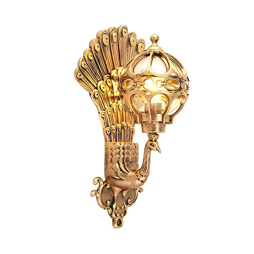 Waterproof Retro Peacocks Aluminum European Style Outdoor Wall Light-Lighom