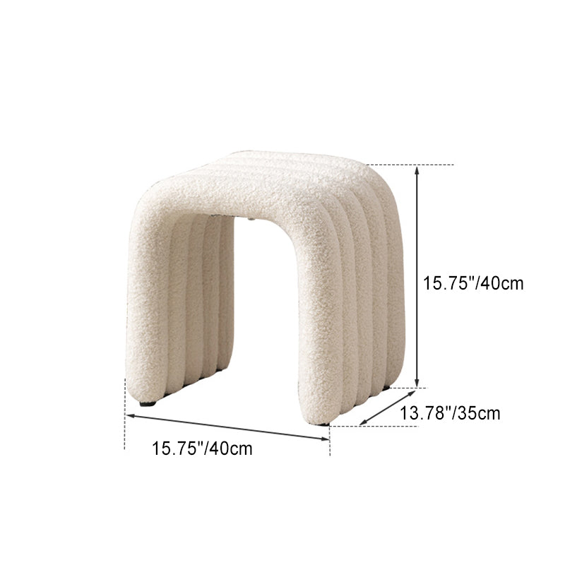 Nordic Arch Steel Boucle Vanity Stool — Blue - Lambswool