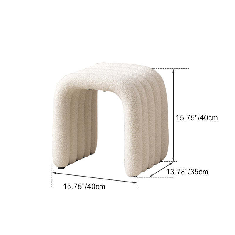Nordic Arch Steel Boucle Vanity Stool — Blue - Lambswool