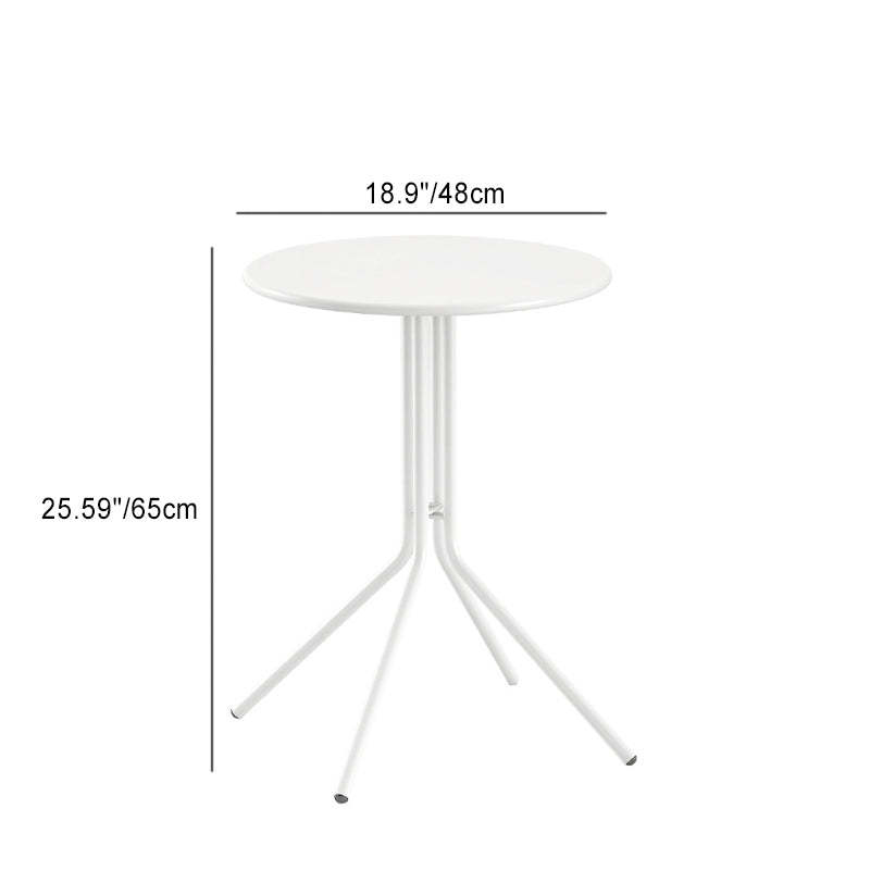 Scandinavian Round Iron Coffee Table — White