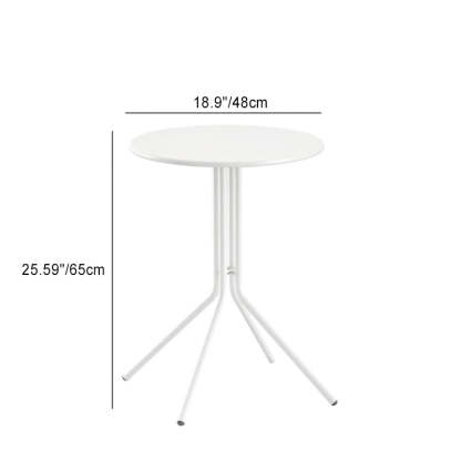 Scandinavian Round Iron Coffee Table — White