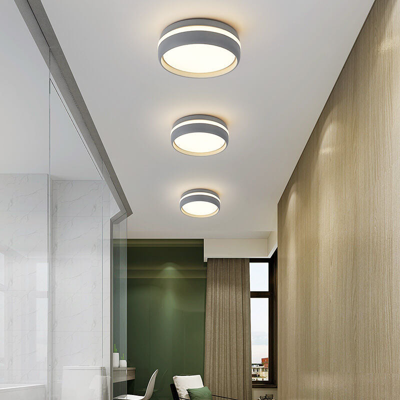 Round Macaron Iron LED Flush Mount Light