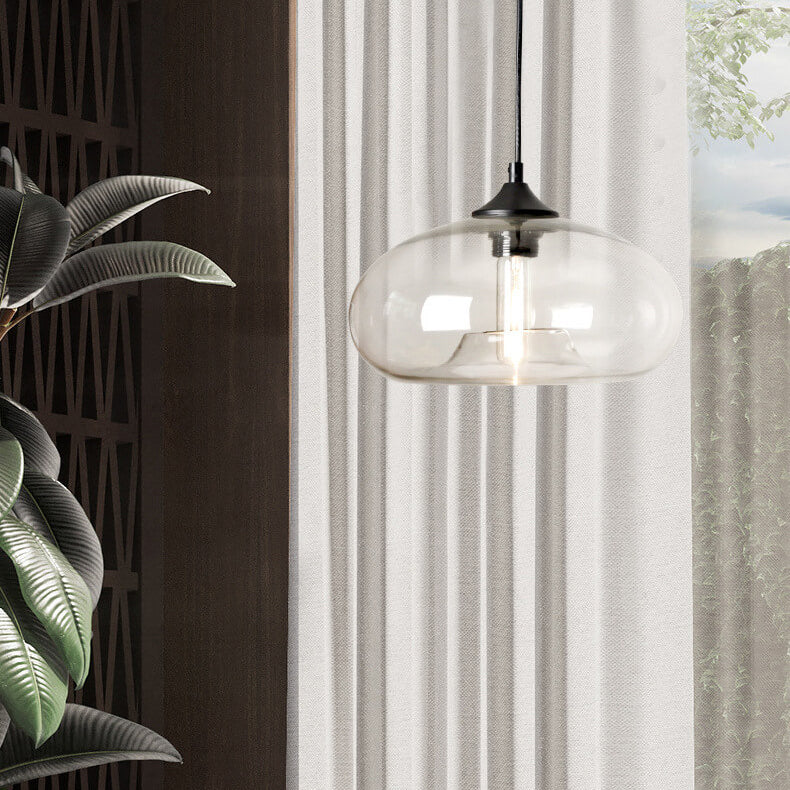 Colored Glass Oval Pendant Light