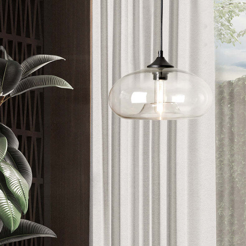 Colored Glass Oval Pendant Light