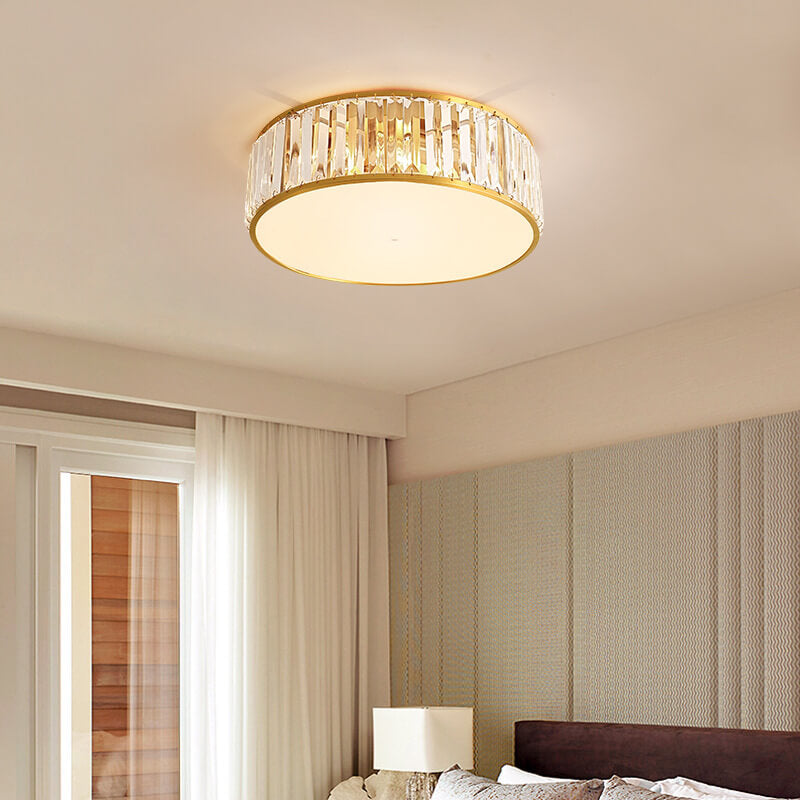 Modern Iron Crystal Round 3/4/5-Light Flush Mount