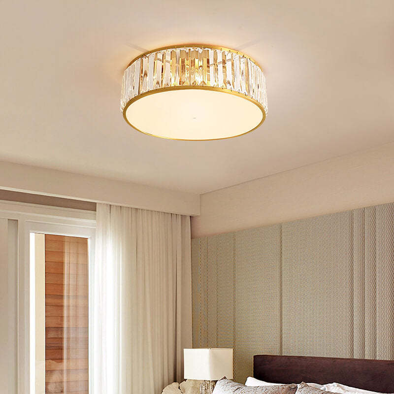 Modern Iron Crystal Round 3/4/5-Light Flush Mount