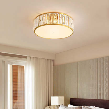 Modern Iron Crystal Round 3/4/5-Light Flush Mount