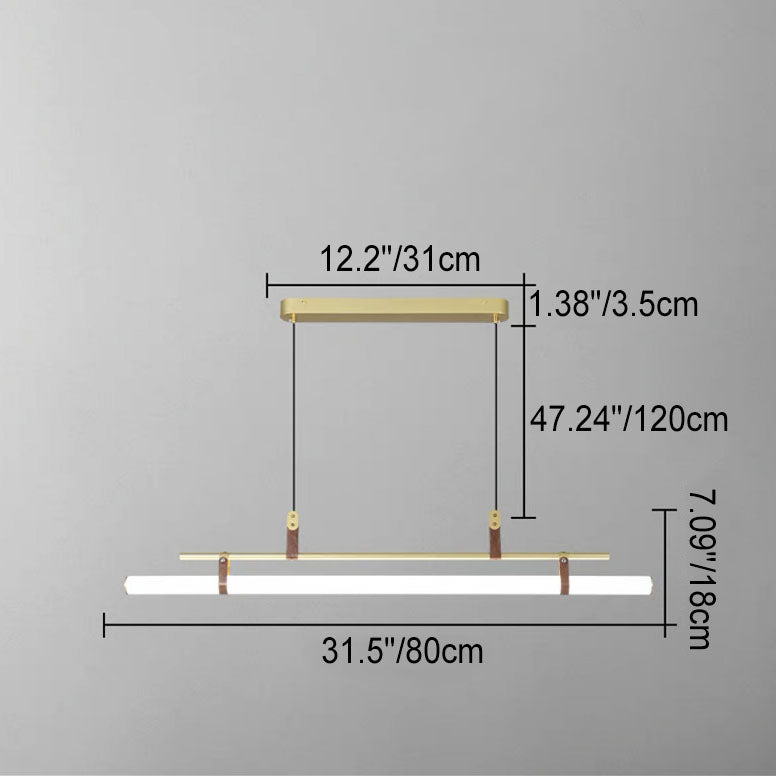 Nordic Minimalist Leather LED Island Chandelier