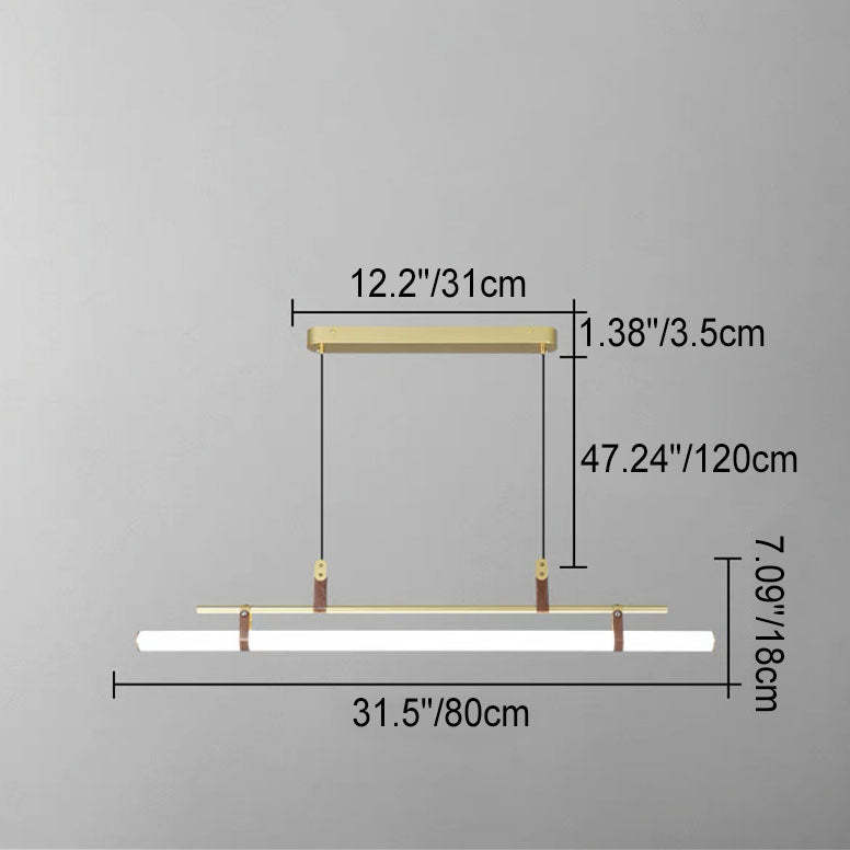 Nordic Minimalist Leather LED Island Chandelier