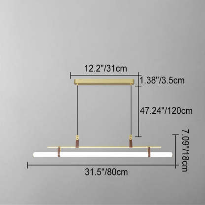 Nordic Minimalist Leather LED Island Chandelier