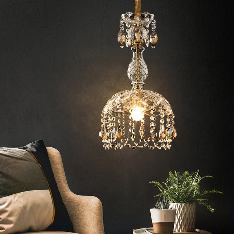 Modern Luxury Crystal Dome Pendant Light