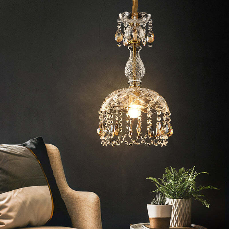 Modern Luxury Crystal Dome Pendant Light