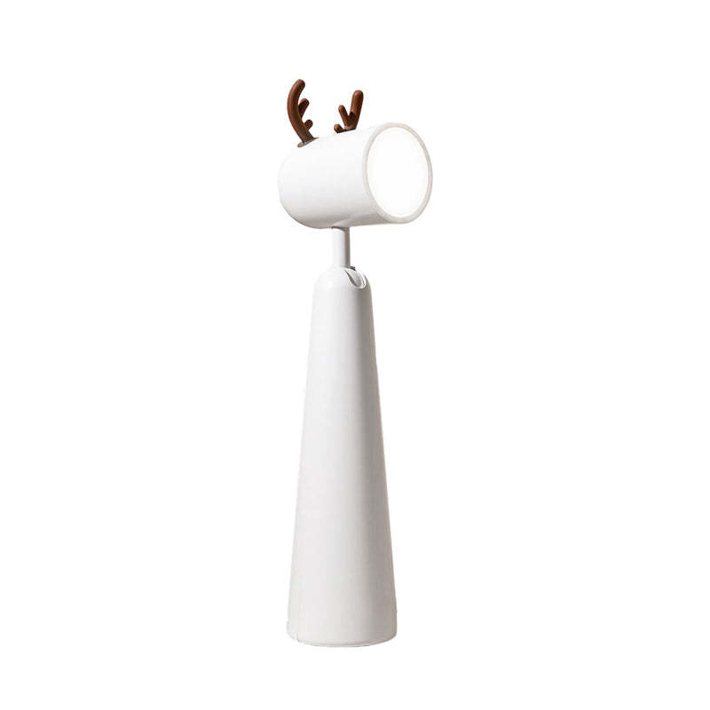 Antlers USB Rechargeable White Desk Lamp with Night Light Feature-Lighom