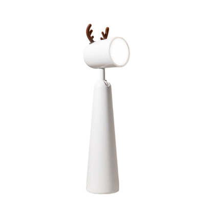 Antlers USB Rechargeable White Desk Lamp with Night Light Feature-Lighom