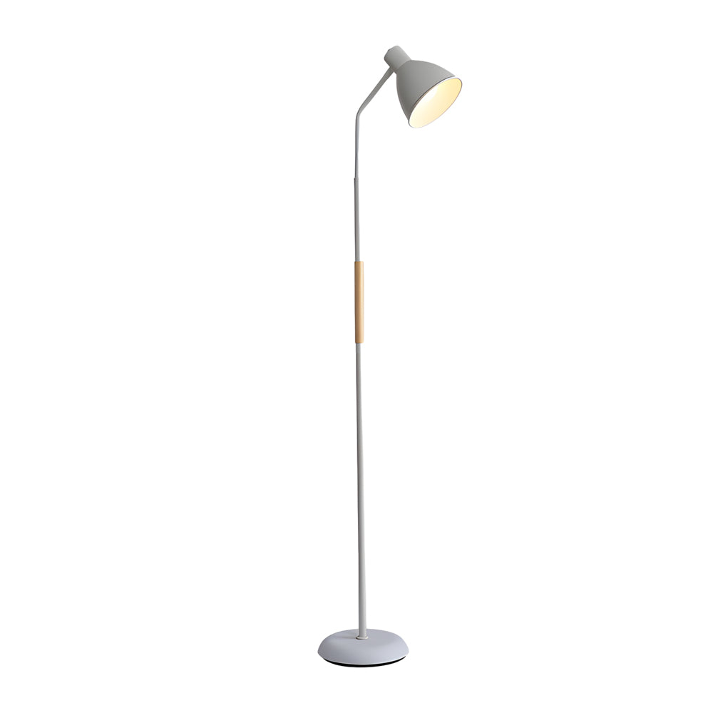 59" Wood Metal Arc LED Task Floor Lamp