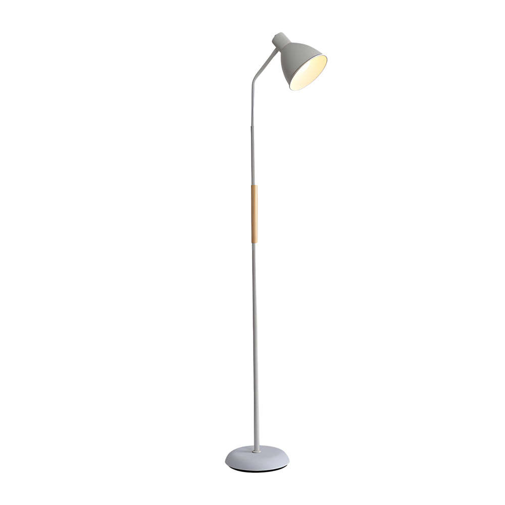 59" Wood Metal Arc LED Task Floor Lamp