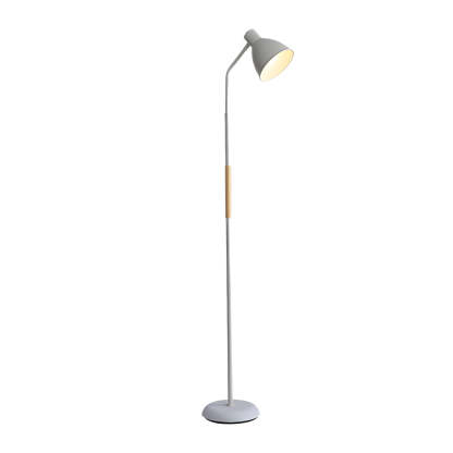 59" Wood Metal Arc LED Task Floor Lamp