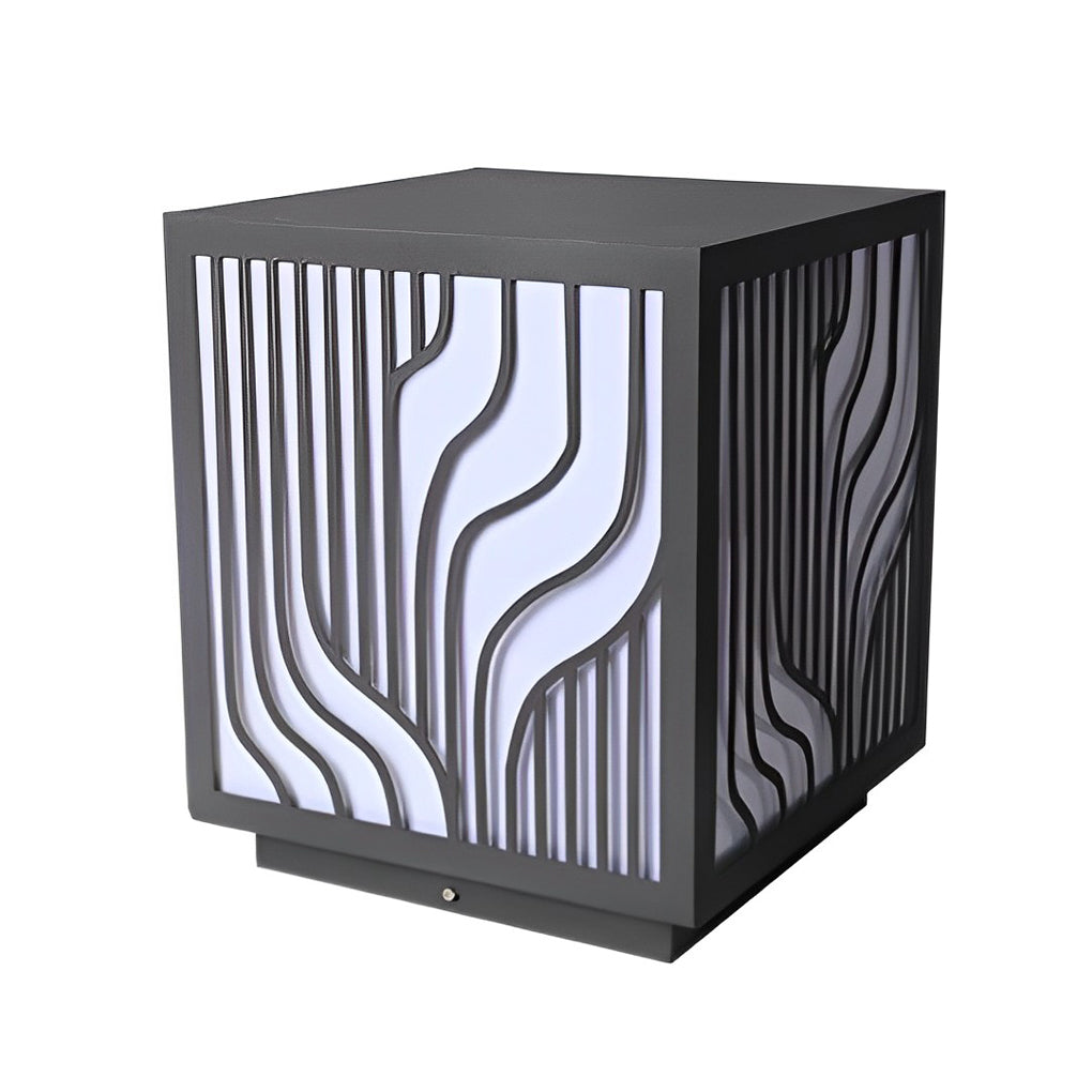 Square Creative LED Waterproof Modern Outdoor Fence Post Lights Pillar Light-Lighom