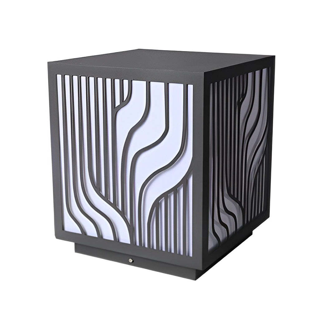 Square Creative LED Waterproof Modern Outdoor Fence Post Lights Pillar Light-Lighom