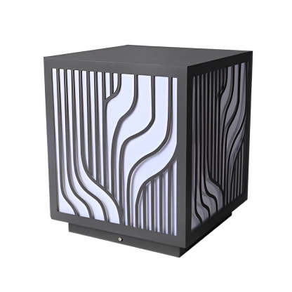 Square Creative LED Waterproof Modern Outdoor Fence Post Lights Pillar Light-Lighom