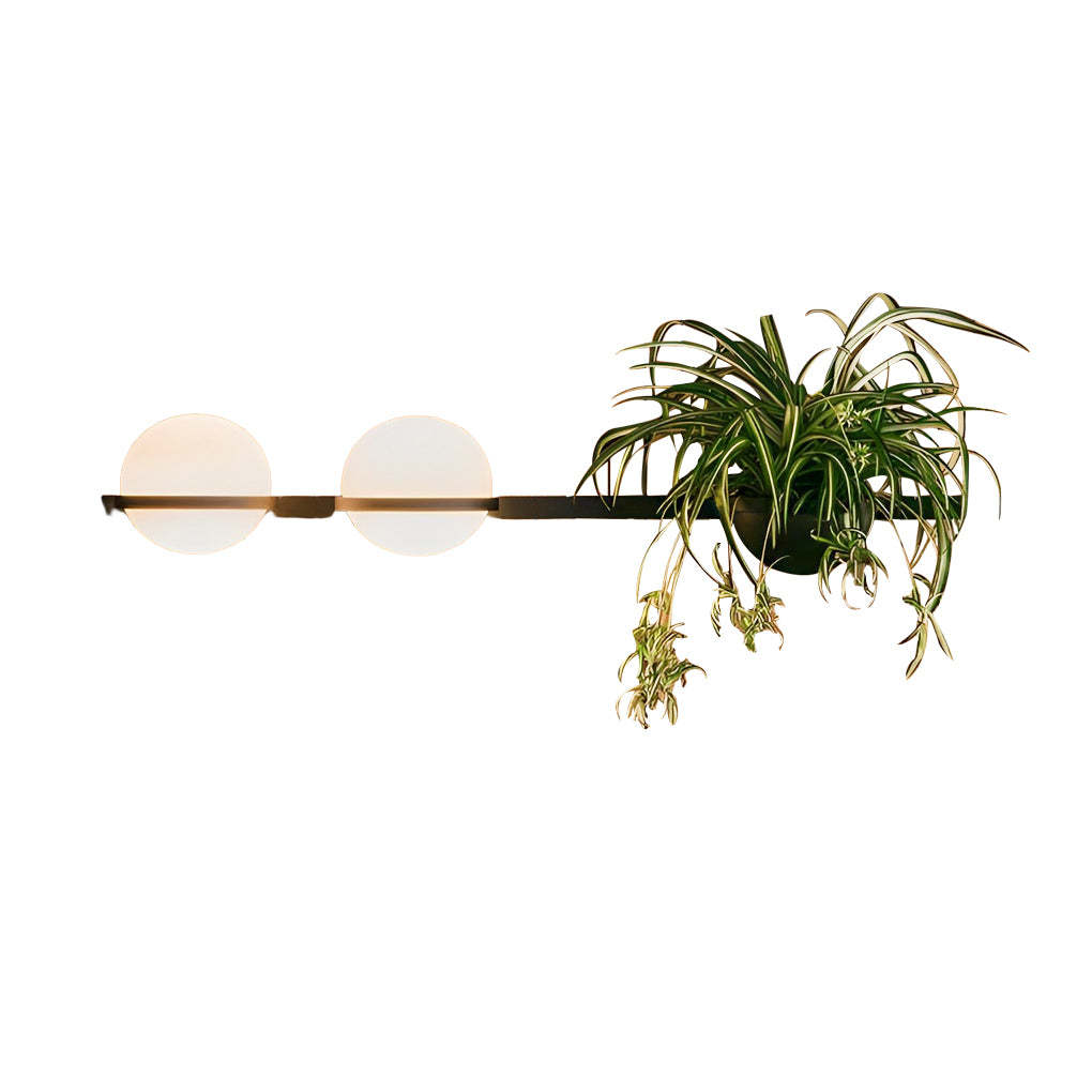 Creative Flowerpot Ball Waterproof LED Black Modern Outdoor Wall Light-Lighom