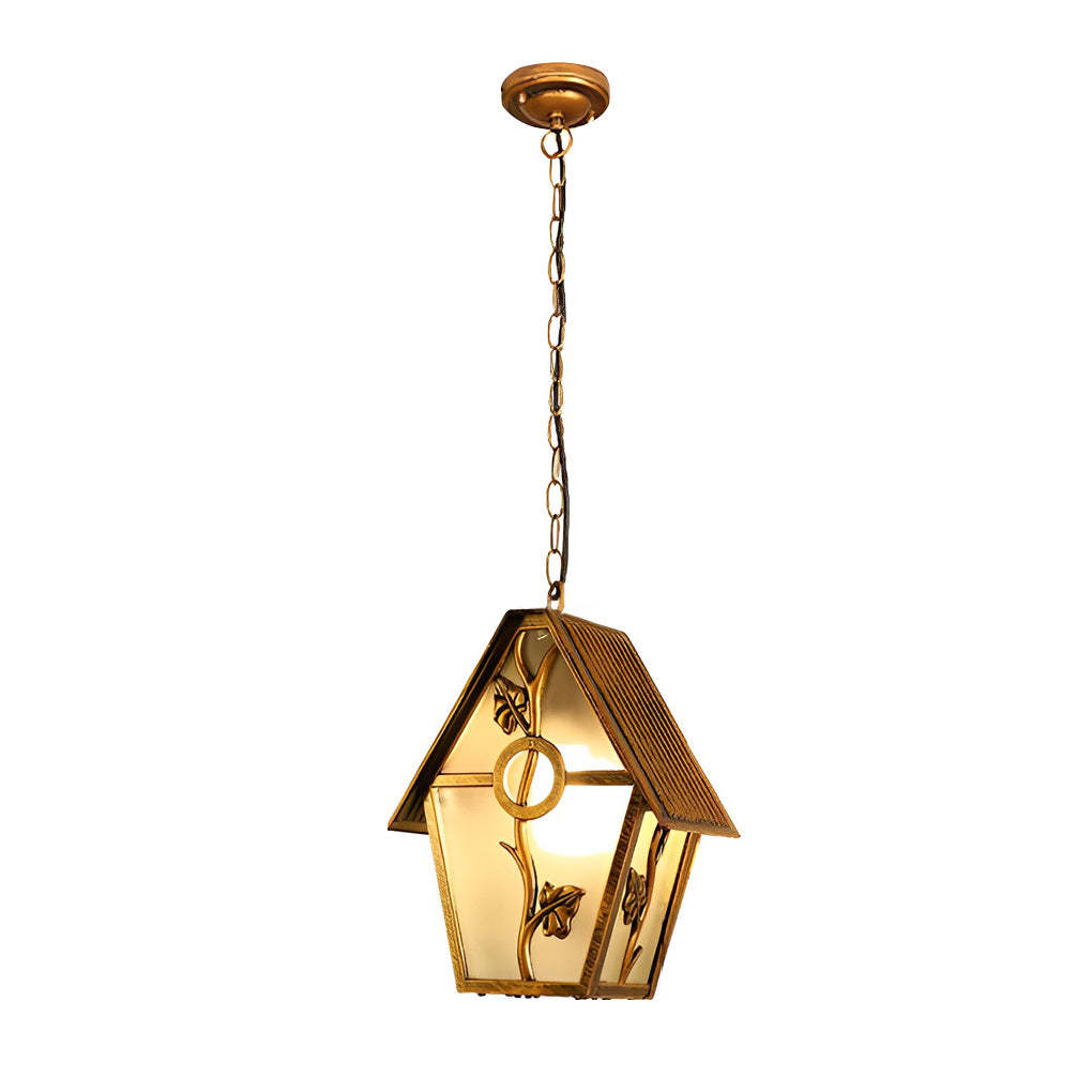 Creative Cabin Glass Waterproof American Style Outdoor Chandelier Lamp-Lighom