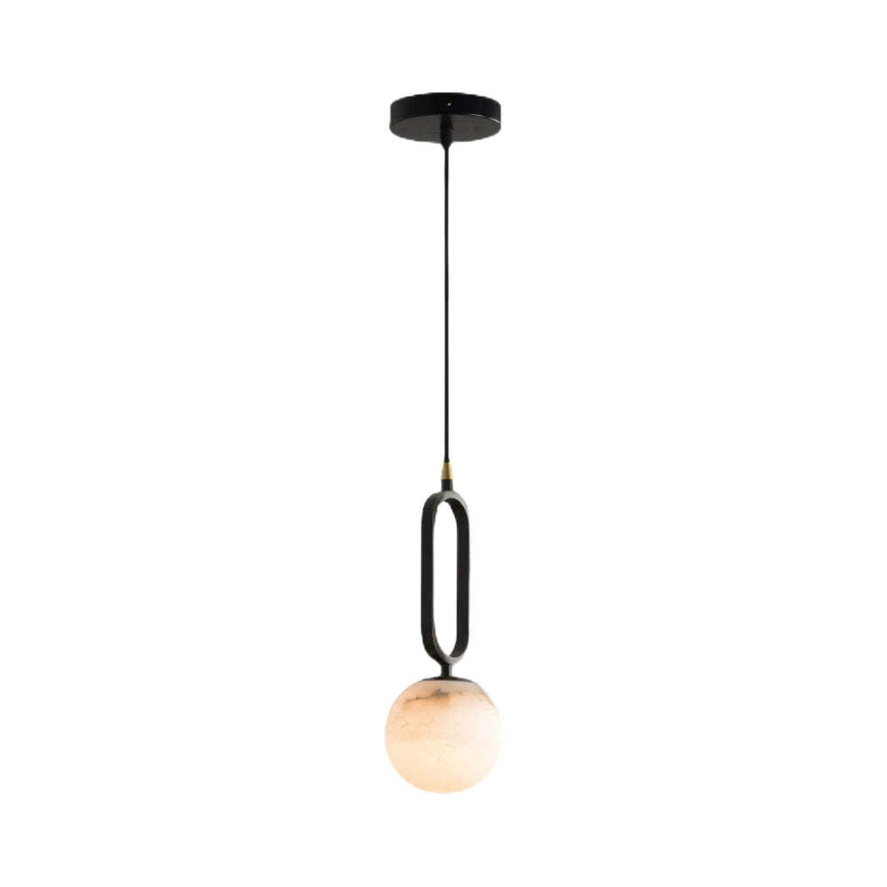 Marble Ball Copper Black Modern Small Pendant Light