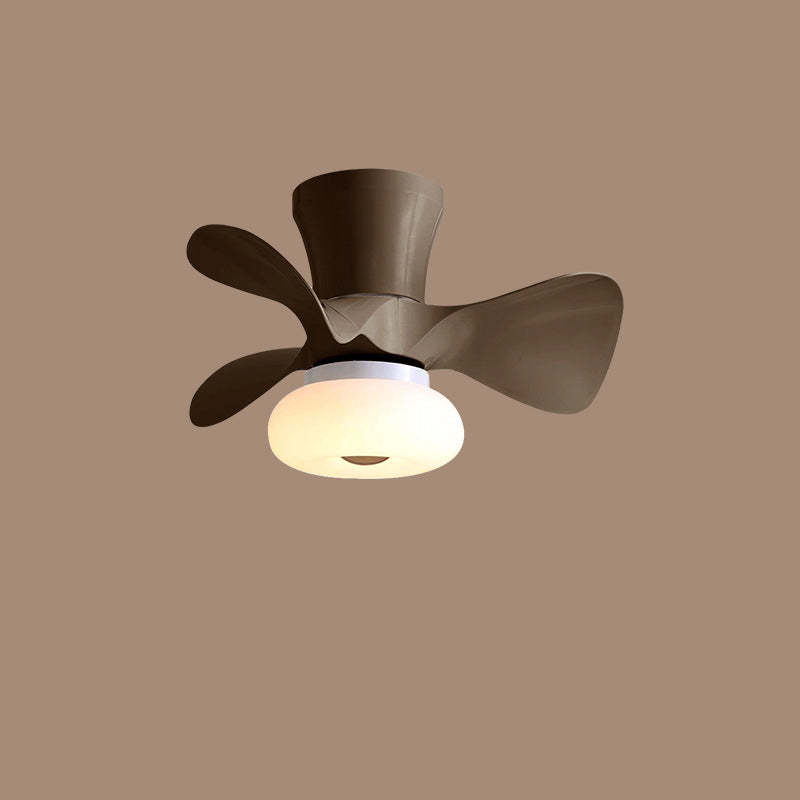 Nordic Macaron Metal LED Semi-Flush Ceiling Fan Light
