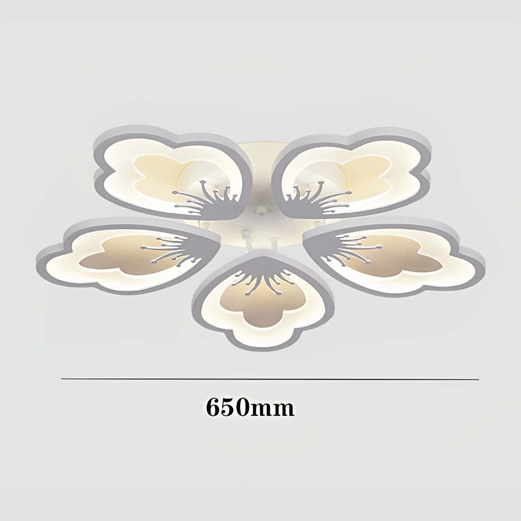 Flower Dimmable LED White Nordic Chandelier Flush Mount