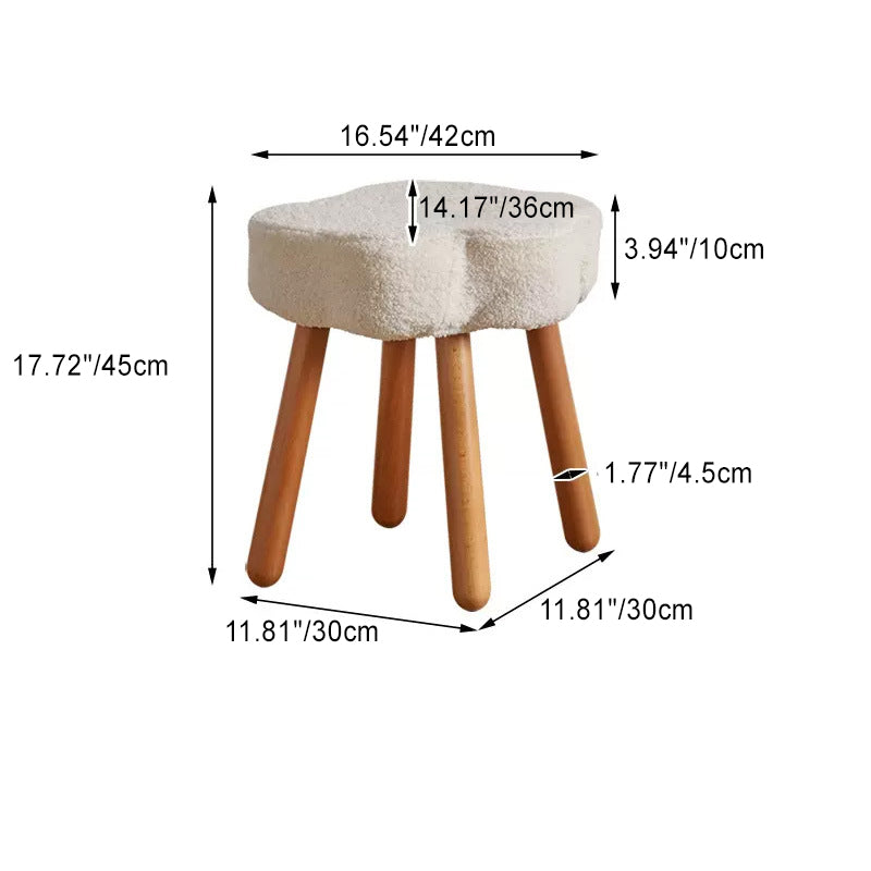 Cloud Clover Wood Lambswool Armchair
