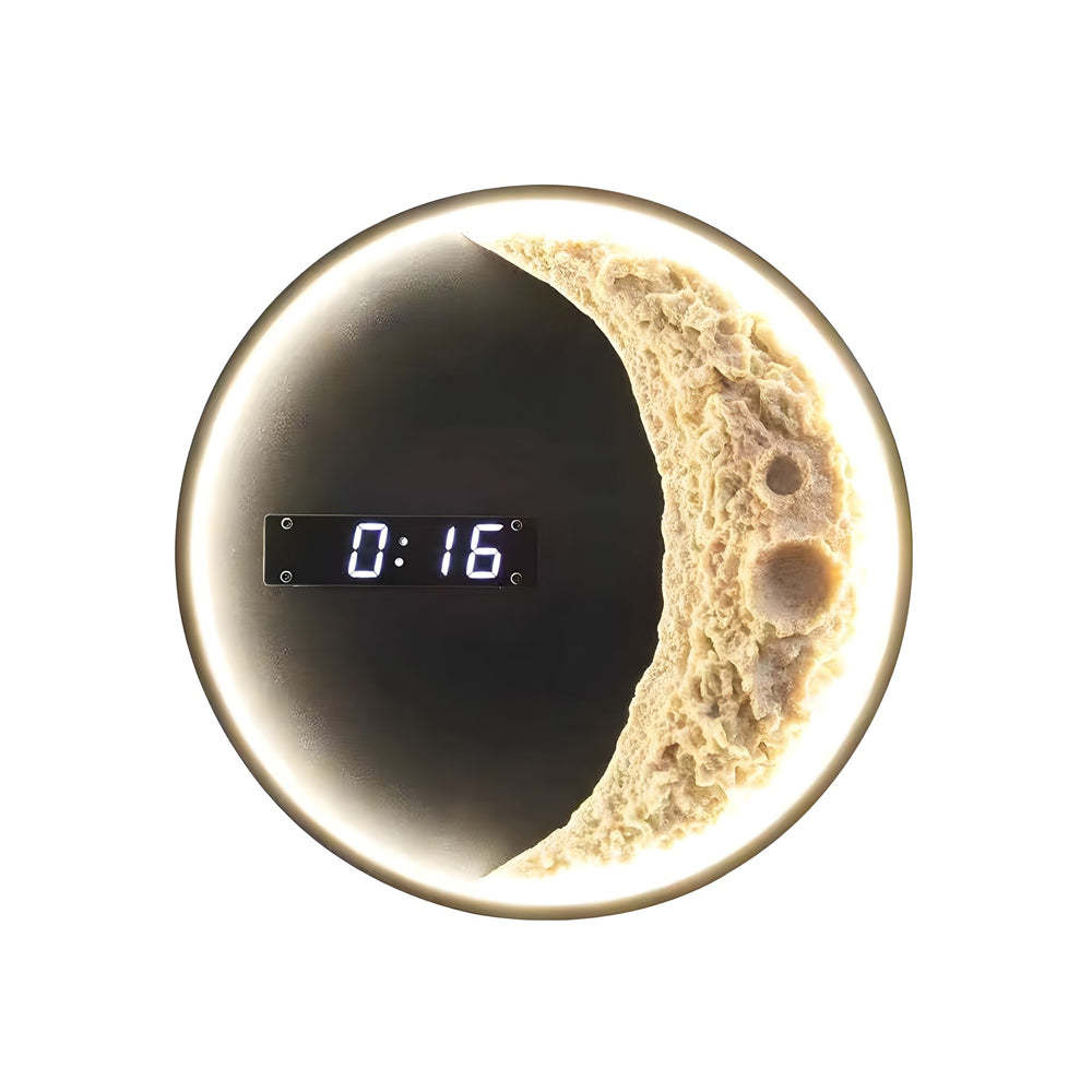 Moon LED Wall Light Wall Digital Clock Astronaut Decor 3 Color Wall Lamp-Lighom