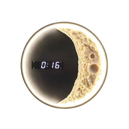 Moon LED Wall Light Wall Digital Clock Astronaut Decor 3 Color Wall Lamp-Lighom