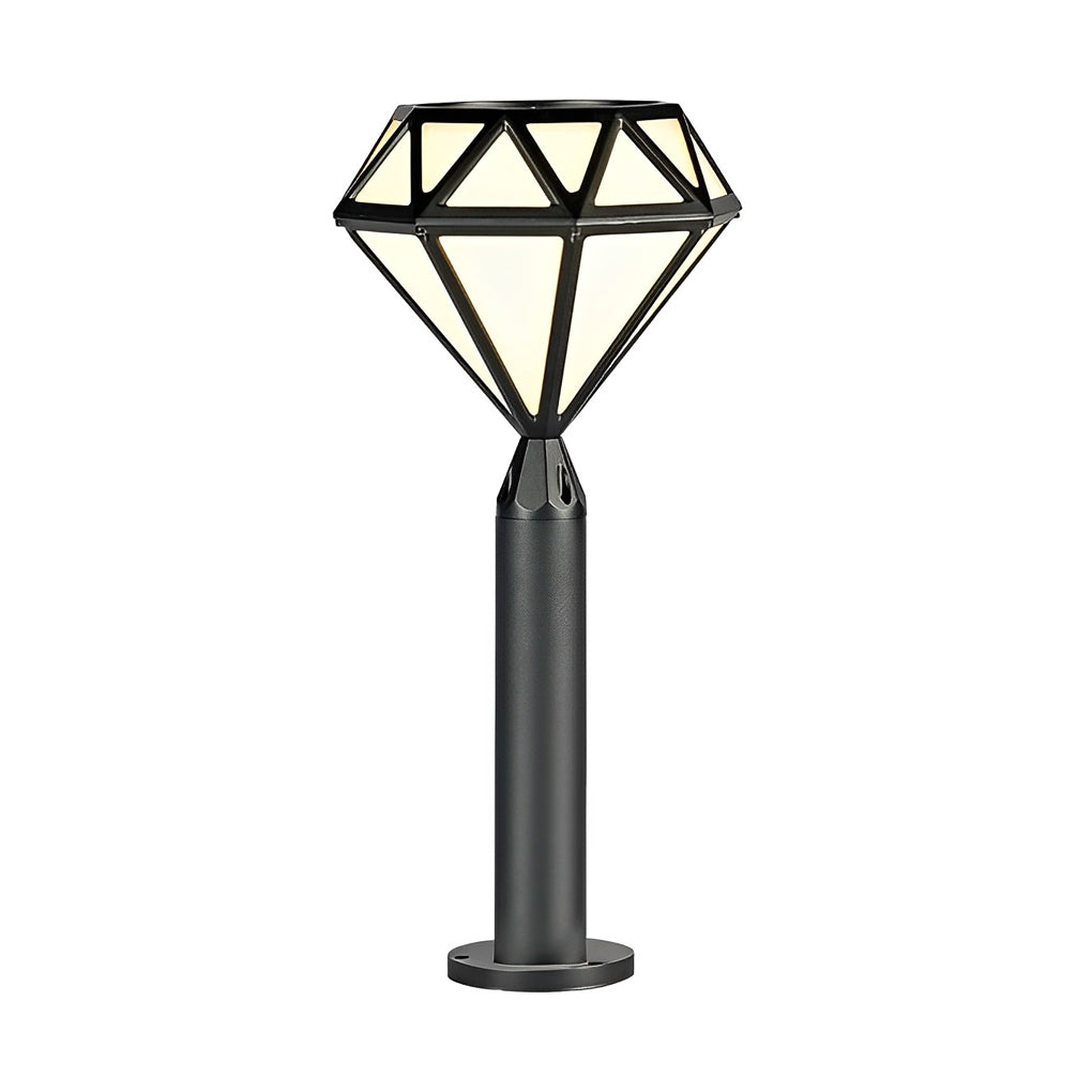 Geometric Waterproof LED Intelligent Stable Black Modern Lawn Lamp-Lighom