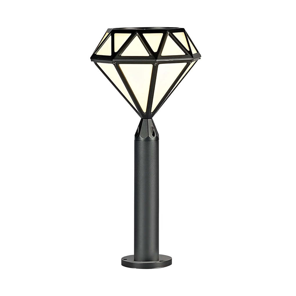 Geometric Waterproof LED Intelligent Stable Black Modern Lawn Lamp-Lighom