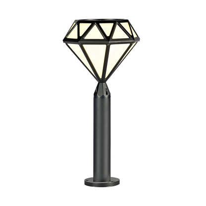 Geometric Waterproof LED Intelligent Stable Black Modern Lawn Lamp-Lighom