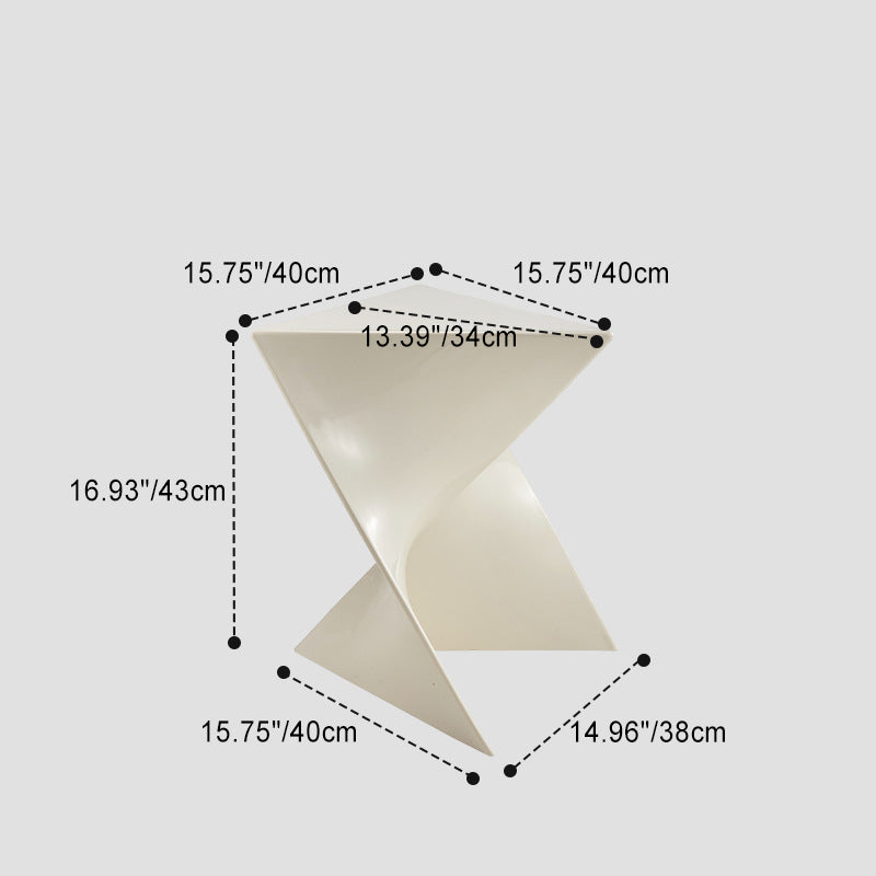 Minimalist Irregular Triangle Plastic End Table — Brown