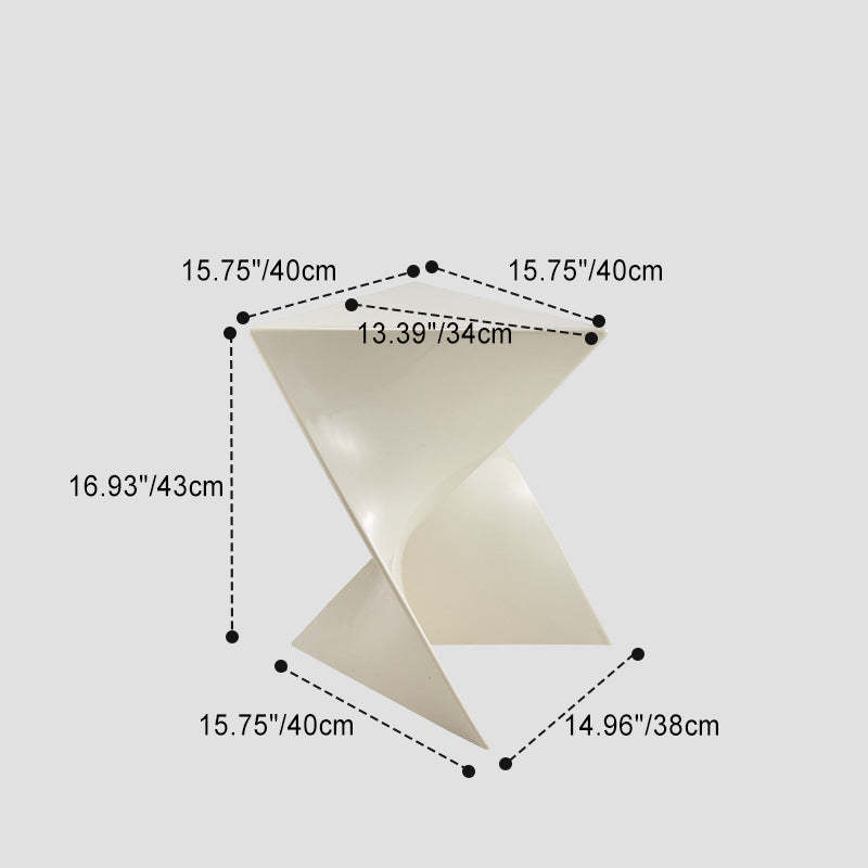 Minimalist Irregular Triangle Plastic End Table — Brown
