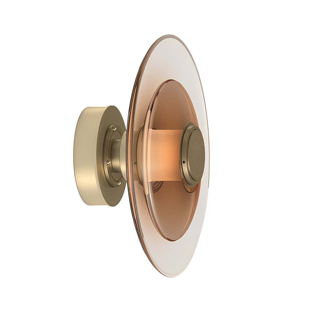 Double Layer Round Glass Electroplated Metal LED Nordic Wall Lights-Lighom