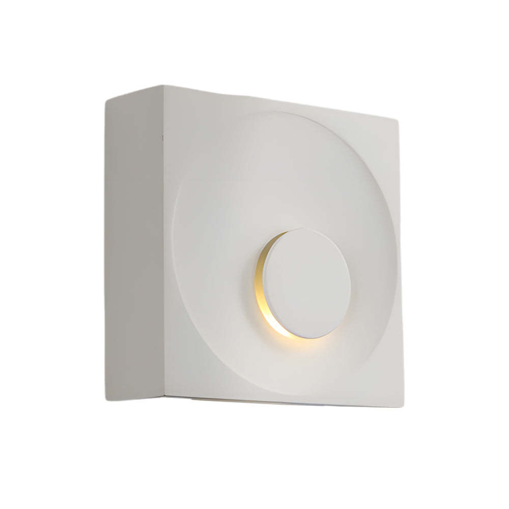 Frosted Cement Eclipse LED Wall Light — Frosted Black / White Light