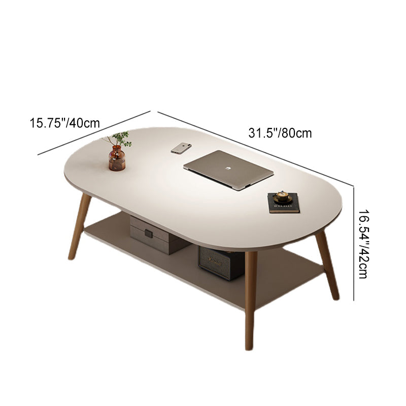 Minimalist Solid Wood 2-Tier End Table